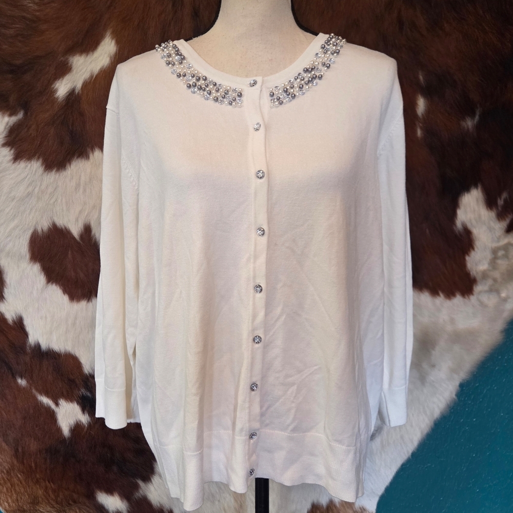 Cable & Gauge White Knit Top